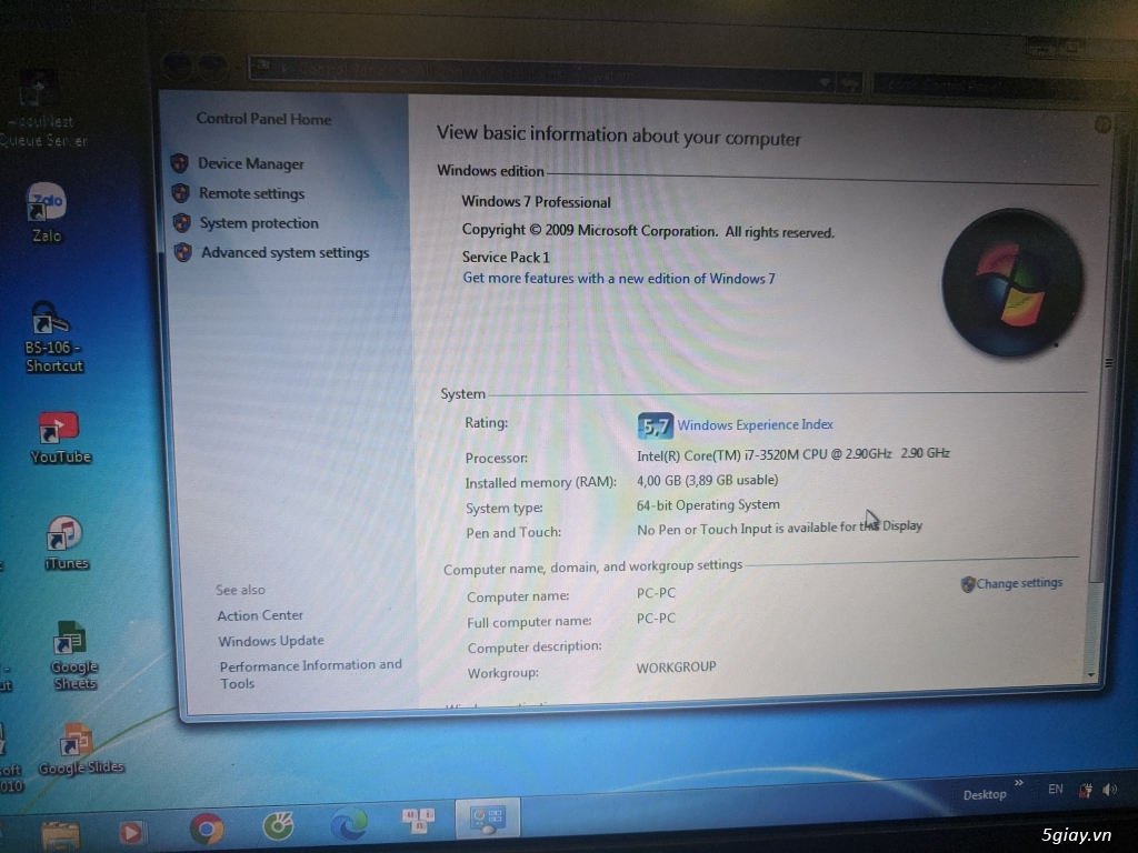 Laptop dell e6230 core i7 hư pin