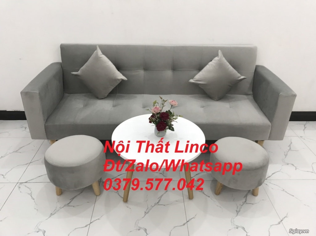 Bộ ghế sofa băng bật giường nằm xám ghi Nội thất Linco Bình Phước - 5