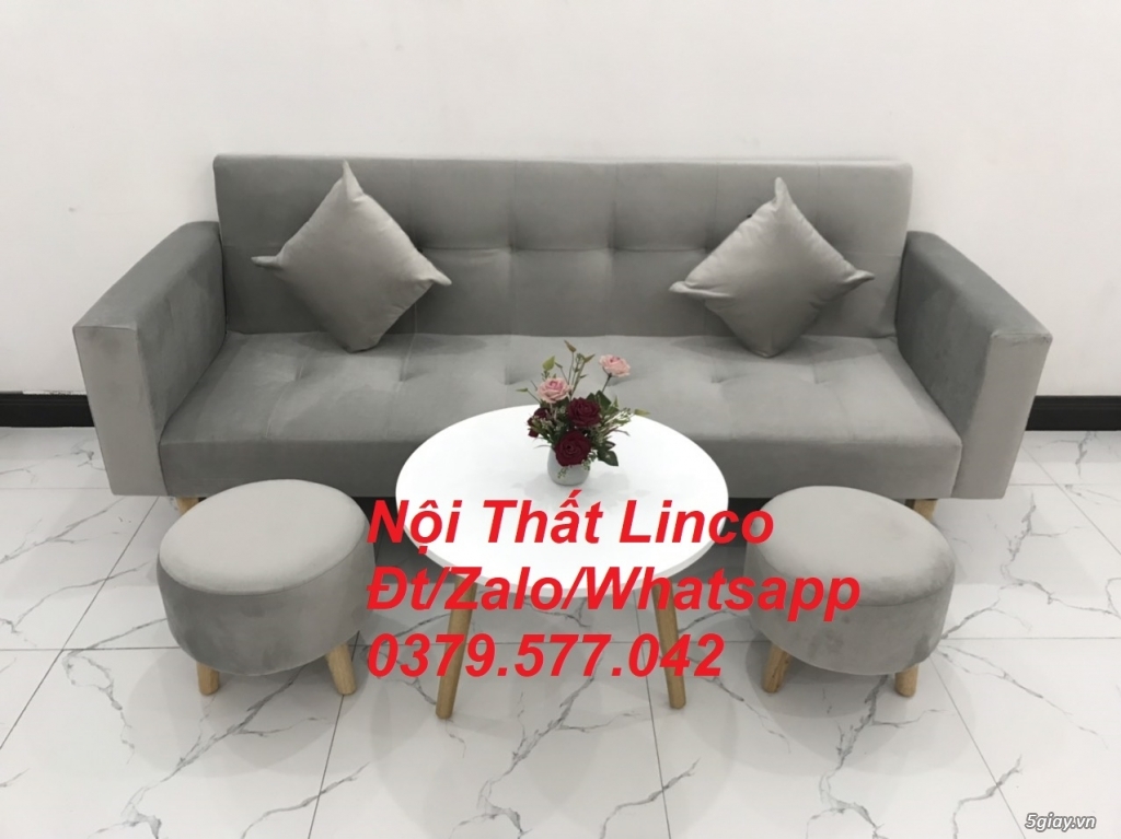 Bộ ghế sofa băng bật giường nằm xám ghi trắng Nội thất Linco Đắk Lắk - 5