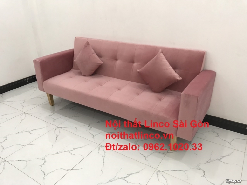 Bộ ghế salong giường giá rẻ | sofa phòng khách vải nhung đẹp|Linco SG - 4