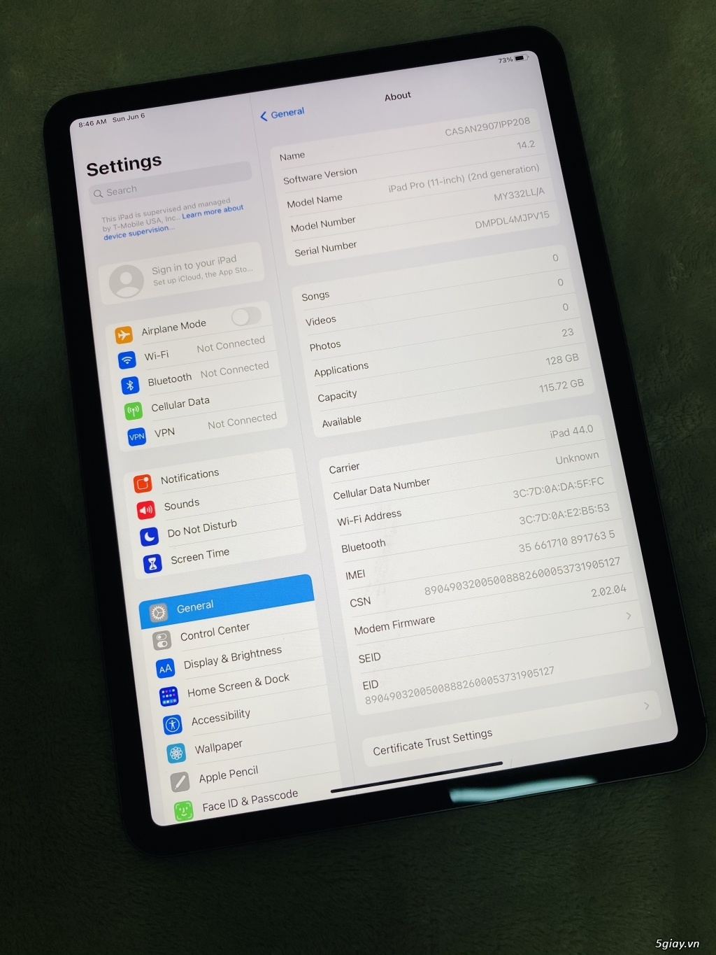 Ipad pro 11inch,128gb, MDM - 2