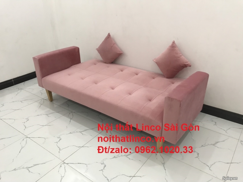 Bộ ghế salong giường giá rẻ | sofa phòng khách vải nhung đẹp|Linco SG - 5