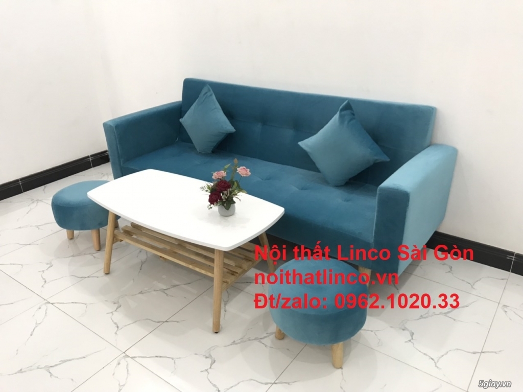 Ghế sofa bed giường nằm vải nhung giá rẻ đẹp ở tại Nội thất Linco SG - 2
