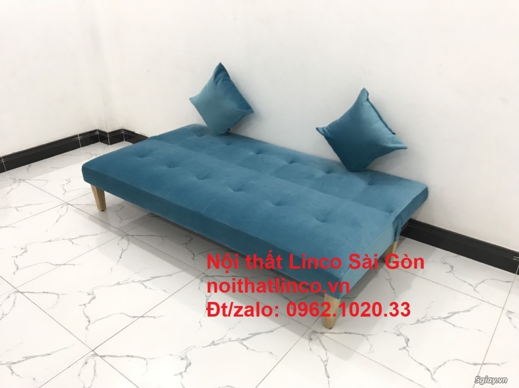Ghế sofa giường nằm màu xanh nước biển rẻ đẹp ở tại Linco Sài Gòn - 5