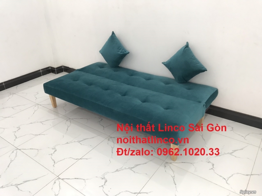 Ghế sofa giường 1m7 mini giá rẻ xanh lá cây đậm đẹp| Nội Thất Linco SG - 5