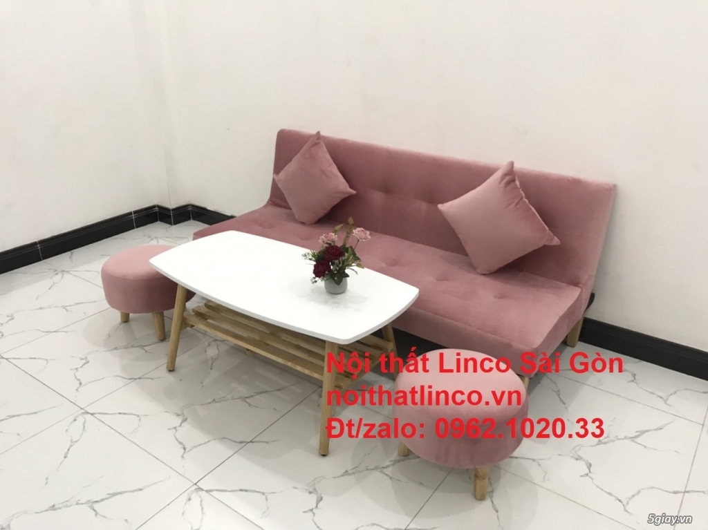 Bộ bàn ghếsopha màu hồng cách sen giá rẻ hiện đại Nội thất Linco SG - 2