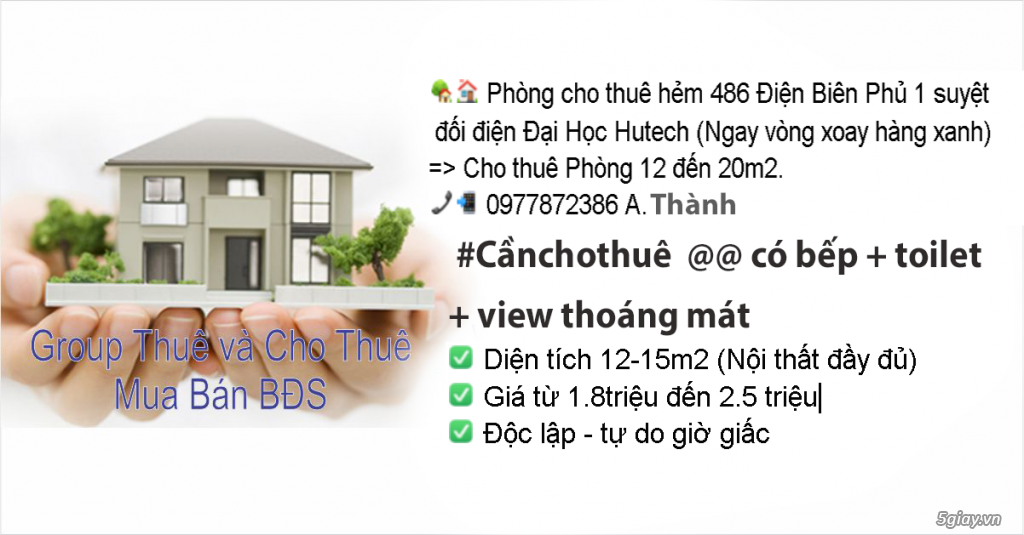 Nhà trọ giá rẻ Quận Bình Thạnh TP HCM