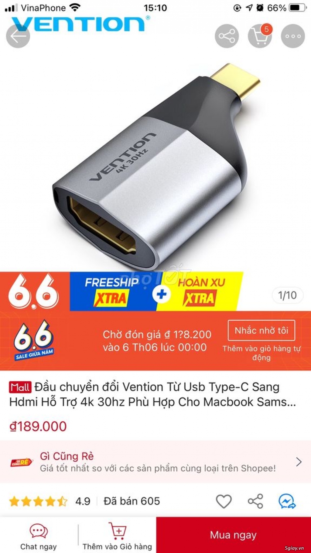 HUB type C sang HDMI, USB3.1 chính hãng, giá rẻ - 3