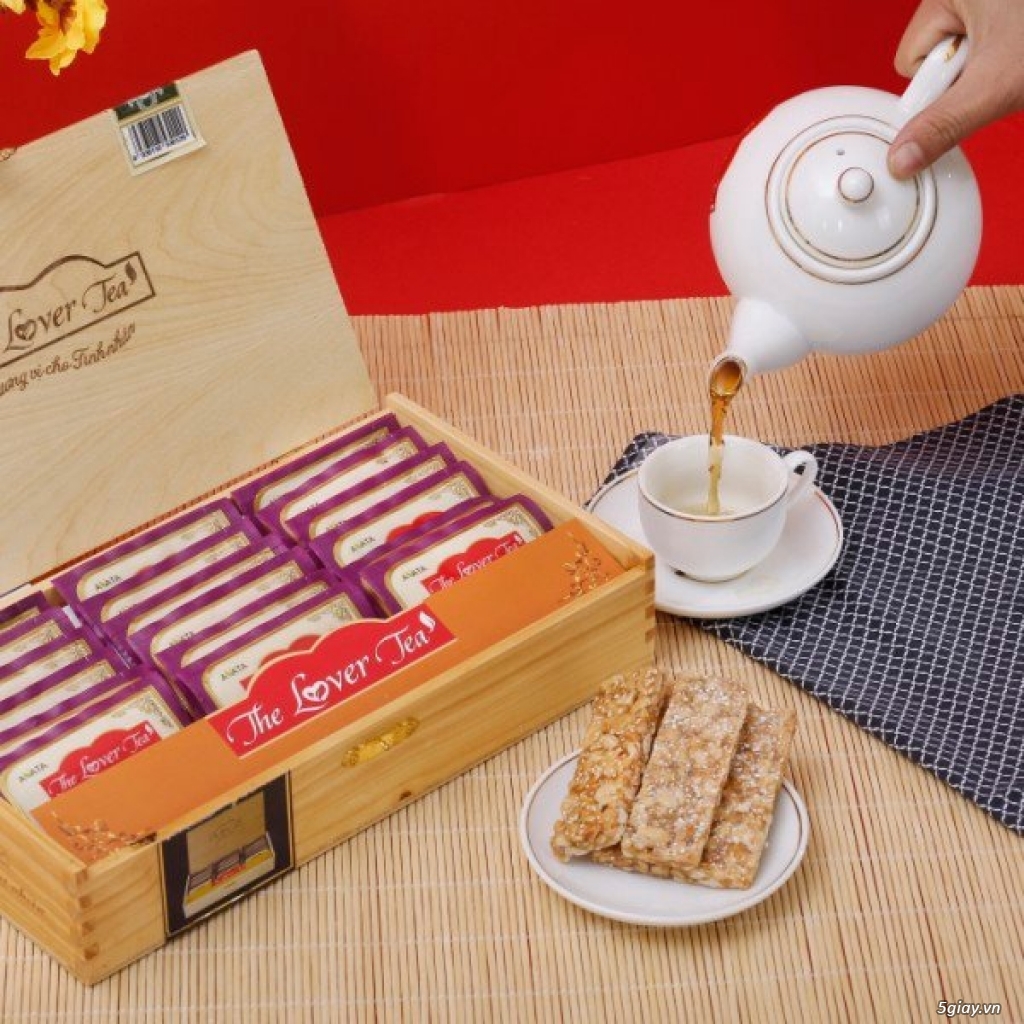 Hộp trà gỗ The Lover Tea - Trà xanh túi lọc 18 gói - 1