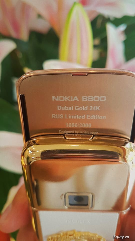 Nokia 8800a Gold Chính Hãng Da Trắng đính rồng - 3