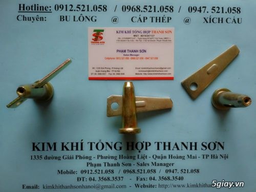 Giá rẻ: Chốt Pin D16 x 50,chốt giáo,đai ốc khoá giáo,ty ren bát chuồn.