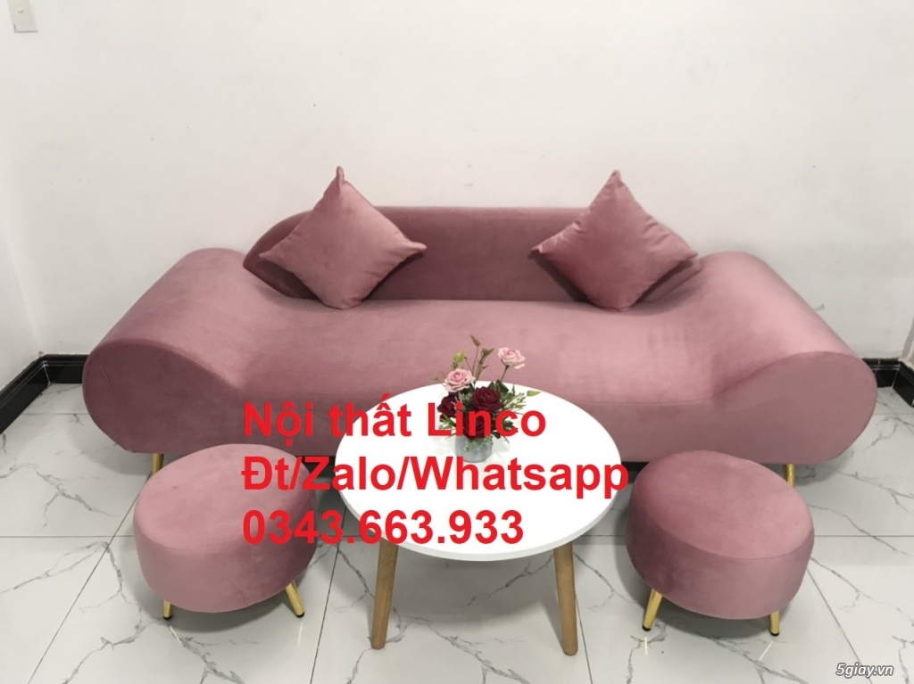 Sopha băng sofa 2m hồng cánh sen đẹp rẻ ở Nội thất Linco Quận 3 HCM - 2