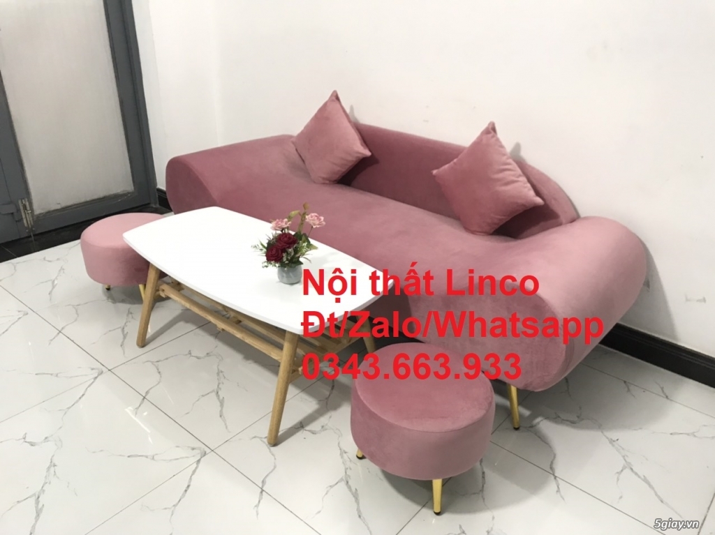 Sopha băng sofa 2m hồng cánh sen đẹp rẻ ở Nội thất Linco Quận 3 HCM - 3