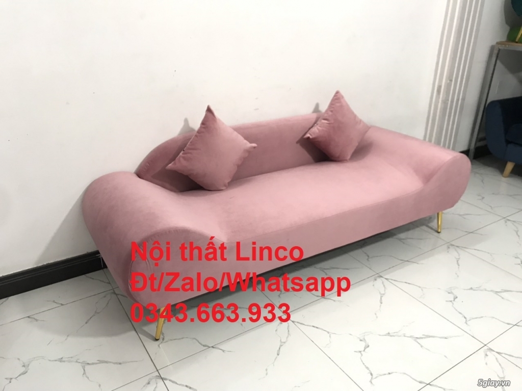Sopha băng sofa 2m hồng cánh sen đẹp rẻ ở Nội thất Linco Quận 3 HCM - 1