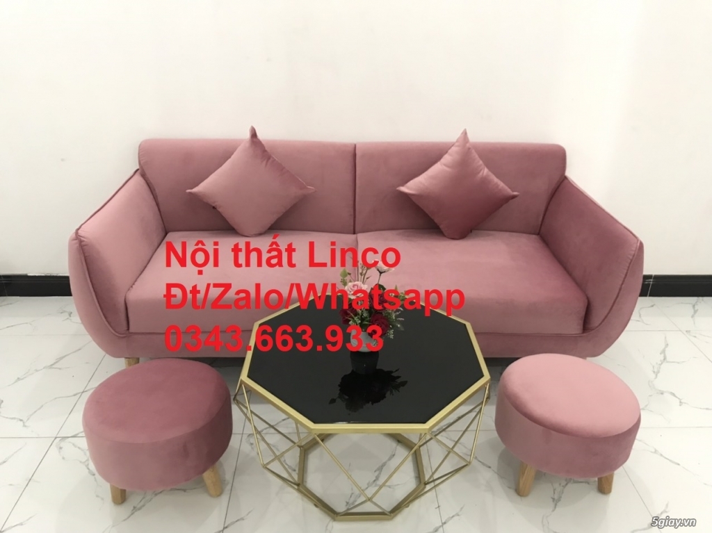 Bộ bàn ghế sopha băng hồng hường cánh sen 1m9 Nội thất Linco Quận 1 - 4