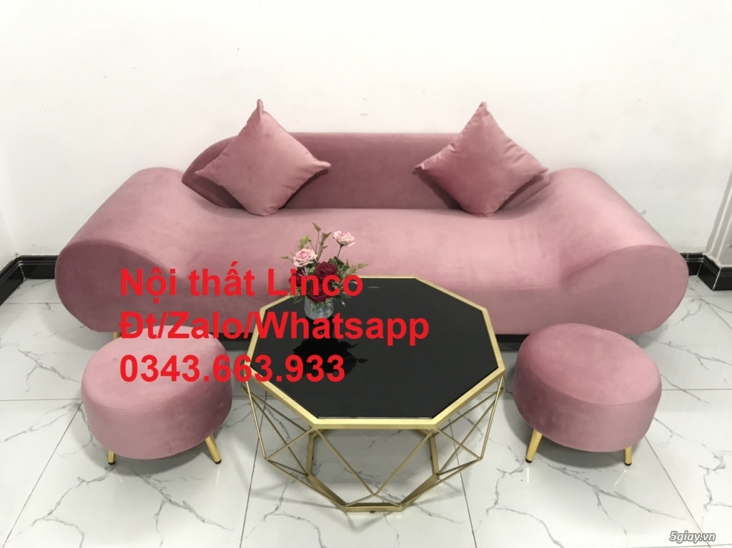 Sopha băng sofa 2m hồng cánh sen đẹp rẻ ở Nội thất Linco Quận 3 HCM - 4