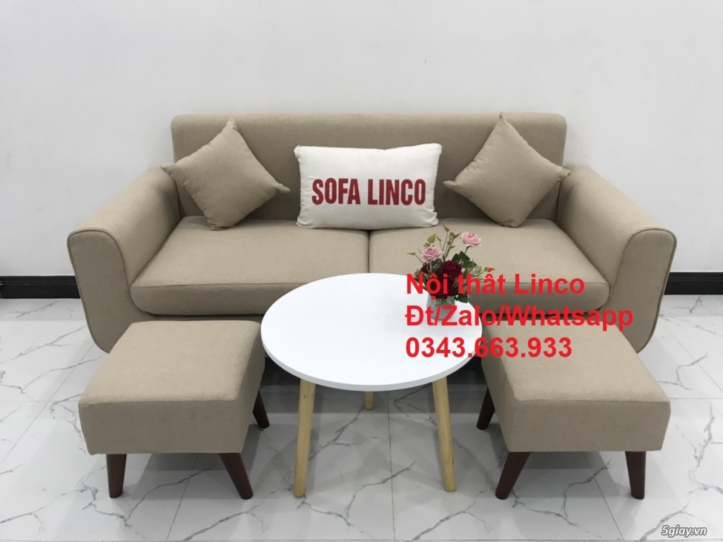 Bộ bàn ghế salong Sofa băng trắng kem giá rẻ đẹp Linco Quận 1 Tphcm - 2