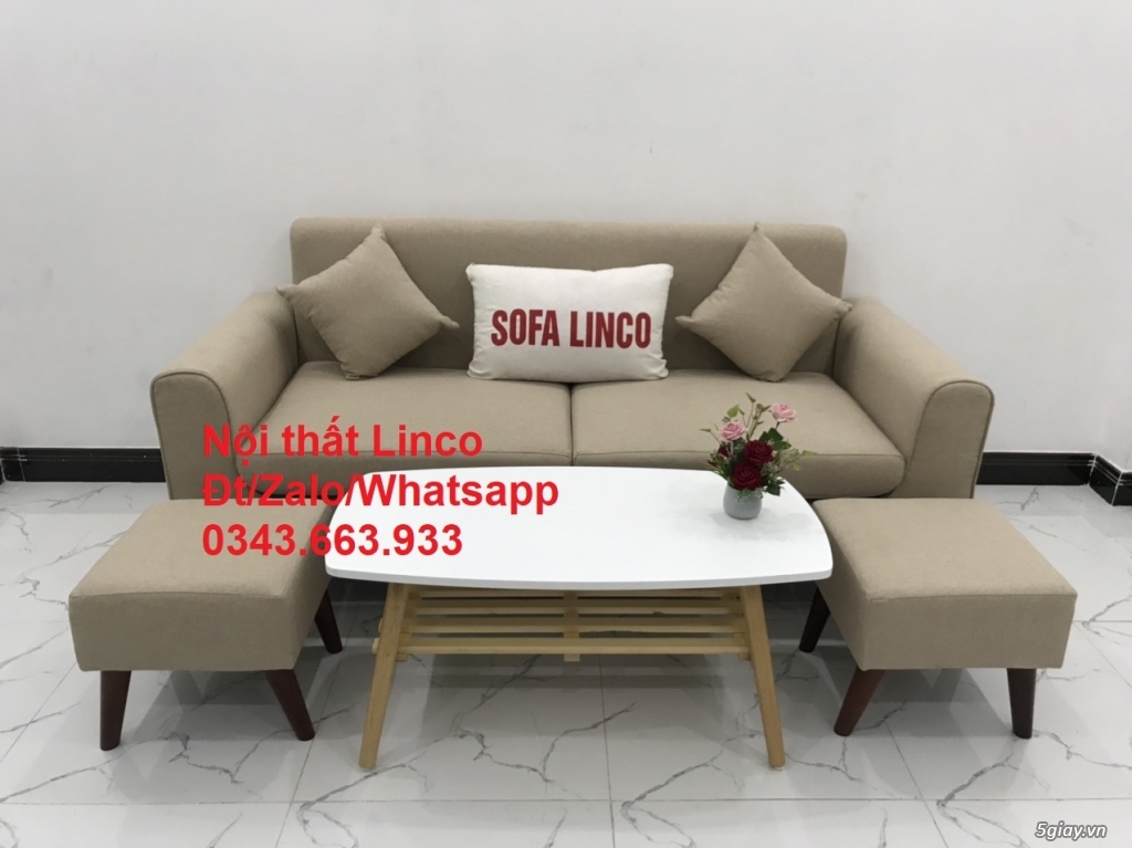 Bộ bàn ghế salong Sofa băng trắng kem giá rẻ đẹp Linco Quận 1 Tphcm - 3