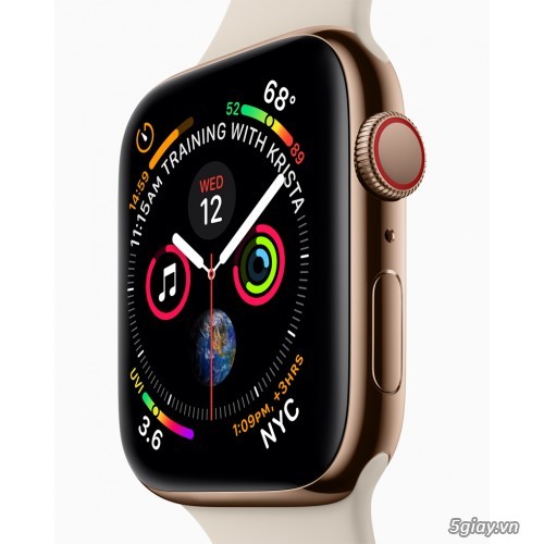 Đồng hồ Apple watch thép 5 44mm gold dây cao su new esim Viettel - 1