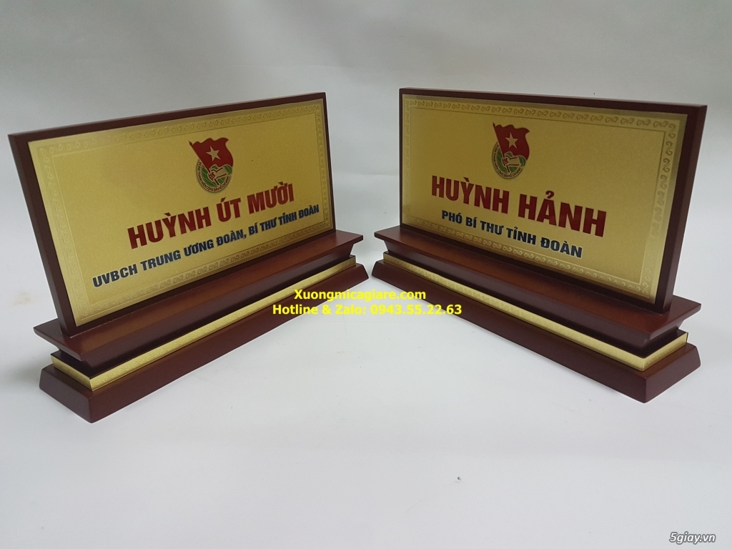 Biển Chức Danh Gỗ Đồng Ăn Mòn Để Bàn - 3
