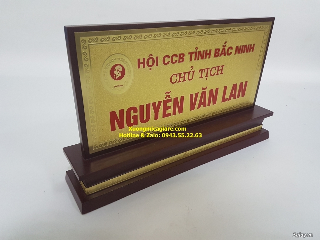 Biển Chức Danh Gỗ Đồng Ăn Mòn Để Bàn - 2