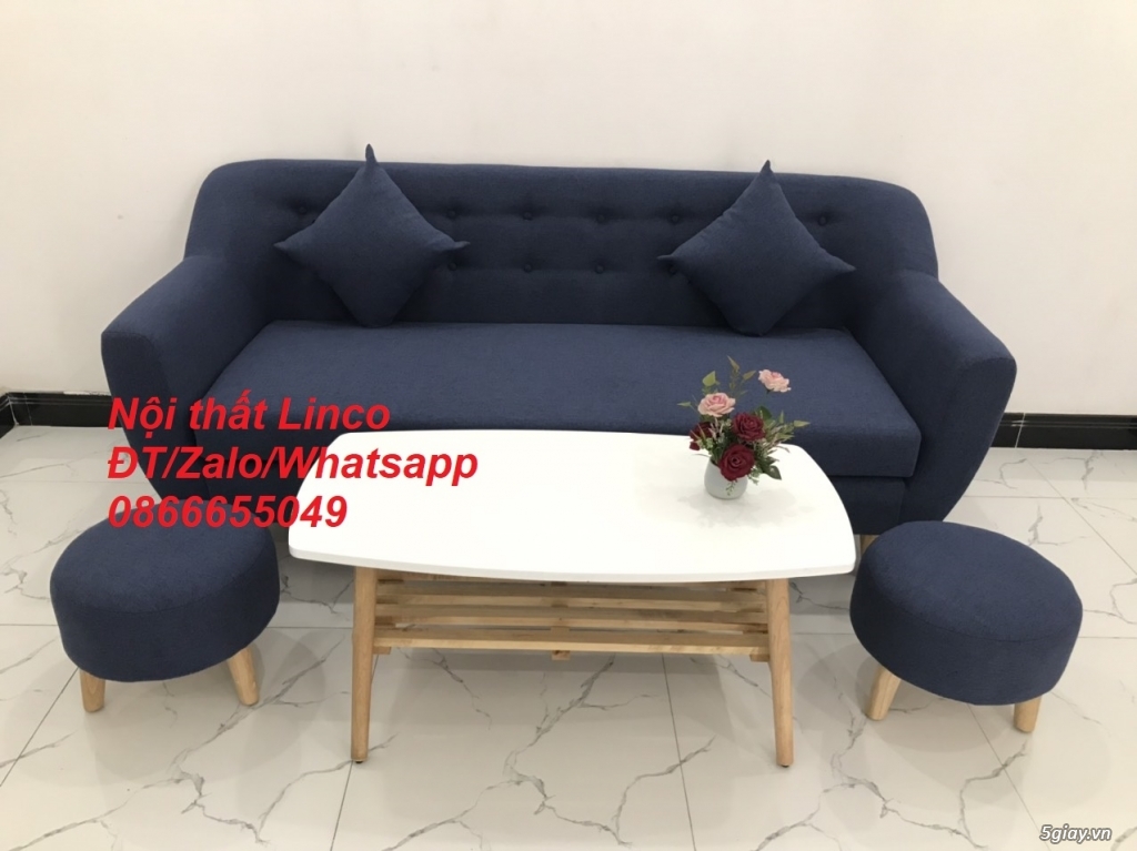 Sofa băng dài 1m9 giá rẻ xanh dương đậm sang đẹp ở tại Nội thất Huế - 3