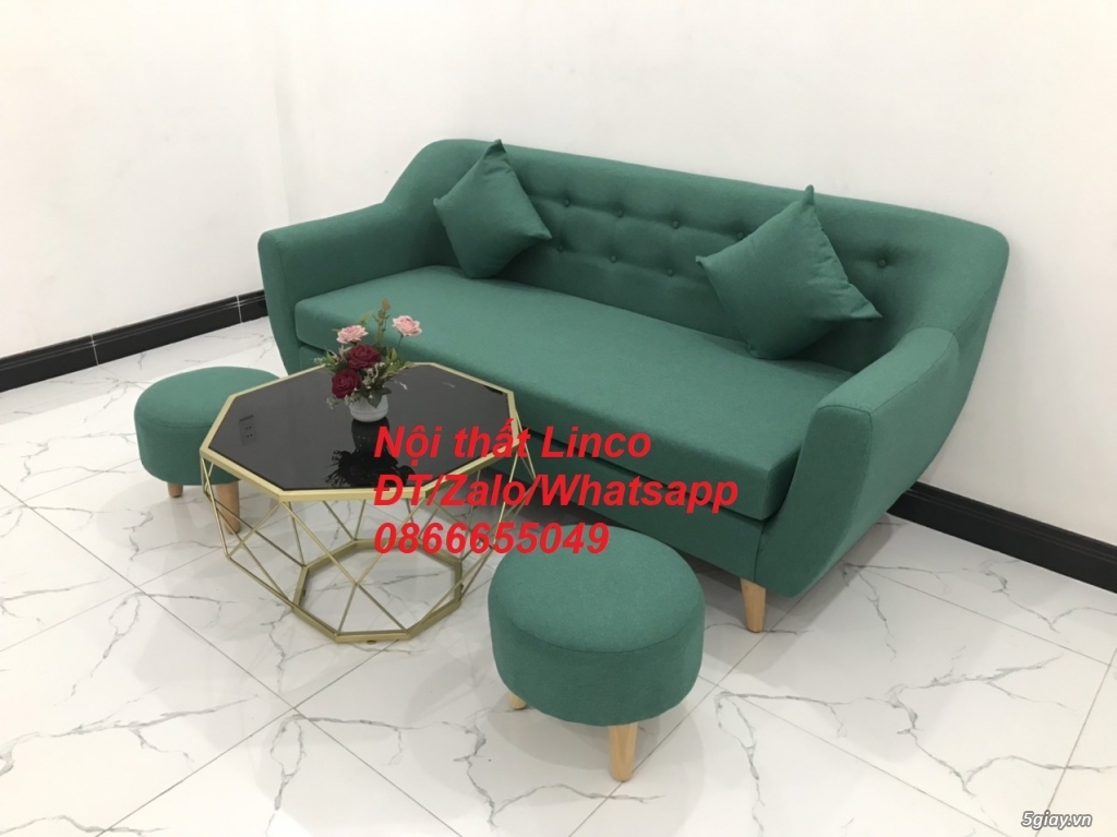 Bộ bàn ghế salong Sofa băng xanh lá cây ngọc giá rẻ đẹp ở Trà Vinh - 4