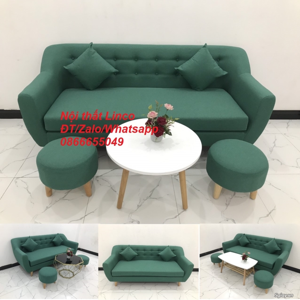 Bộ bàn ghế salong Sofa băng xanh lá cây ngọc giá rẻ đẹp ở Trà Vinh