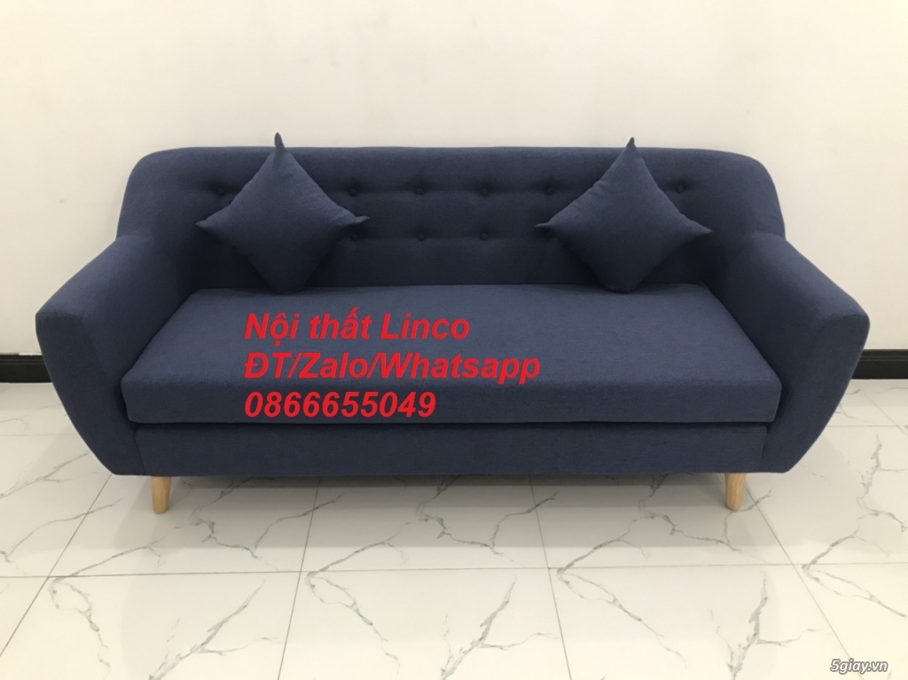 Sofa băng dài 1m9 giá rẻ xanh dương đậm sang đẹp ở tại Nội thất Huế - 1