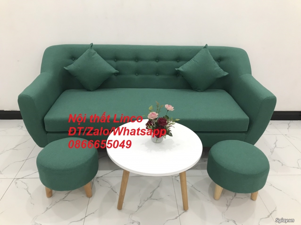 Bộ bàn ghế salong Sofa băng xanh lá cây ngọc giá rẻ đẹp ở Trà Vinh - 3