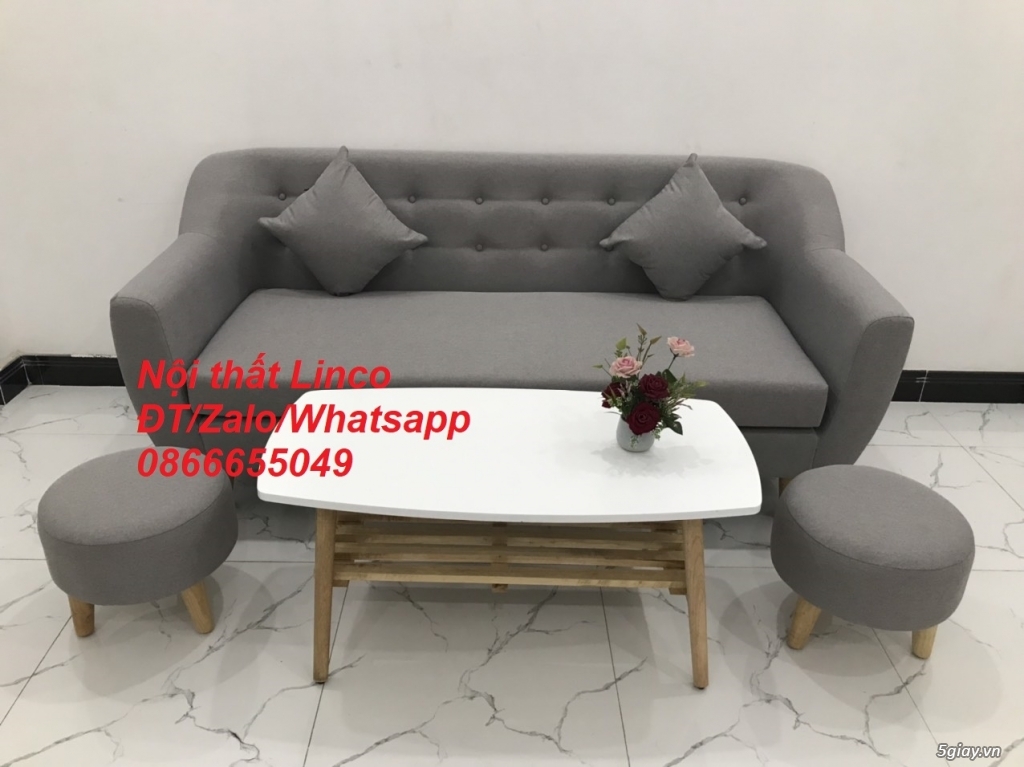 Sofa băng dài 1m9 giá rẻ màu xám ghi trắng tro bạc sang Quảng Bình - 3