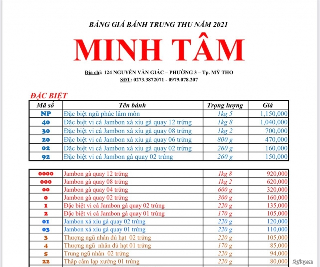 BÁNH TRUNG THU MINH TÂM