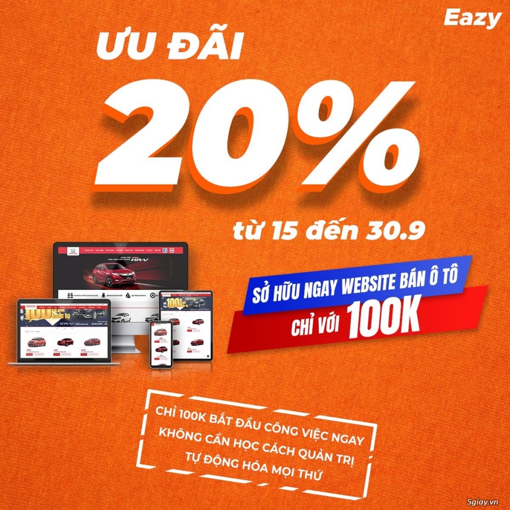 EazyWeb - Website oto giá 100k/tháng cho anh em sales tô