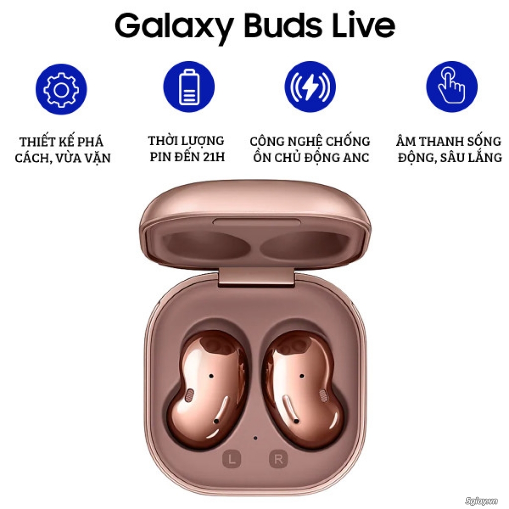 Tai nghe Bluetooth Galaxy Buds Live 1:1 - chức năng sạc không dây,