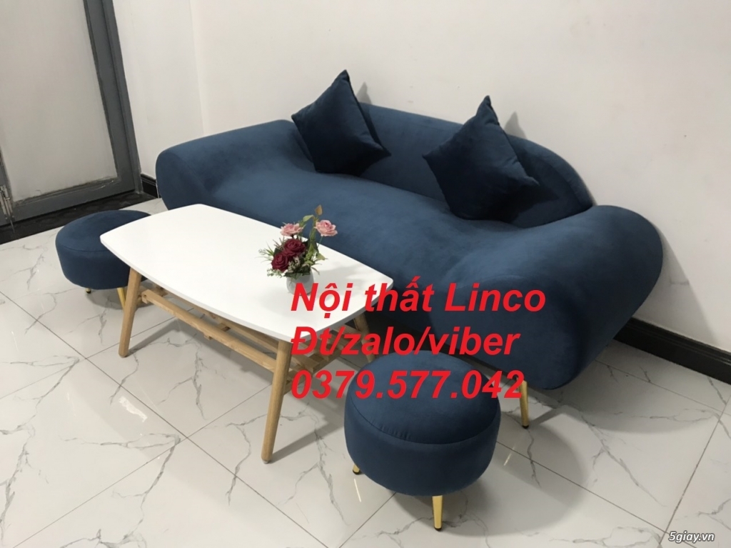 Bộ ghế sopha sofa băng thuyền màu xanh dương đậm giá rẻ Quảng Nam - 1