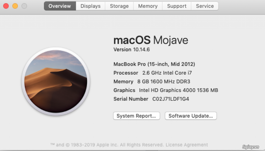 HCM - Cần bán Macbook Pro 15' Mid 2012 - Model A1286 (8,000,000) - 1
