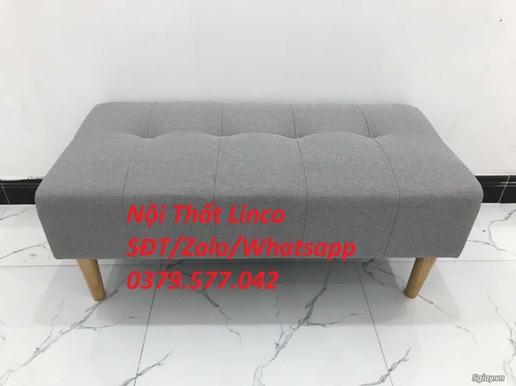 Ghế đôn sofa dài 1m giá rẻ màu xám ghi Nội Thất Linco Lâm Đồng