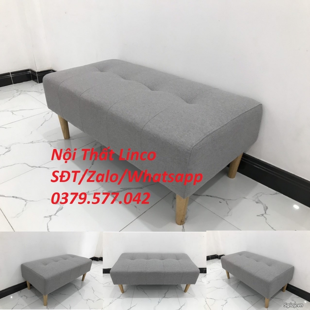 Ghế đôn sofa dài 1m giá rẻ màu xám ghi Nội Thất Linco Lâm Đồng - 1