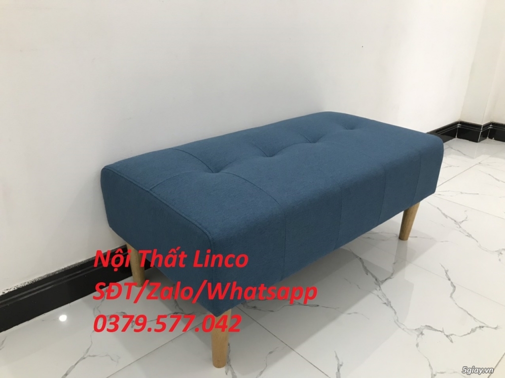 Ghế đôn sofa dài 1m giá rẻ màu xanh dương Nội Thất Linco Lâm Đồng - 1