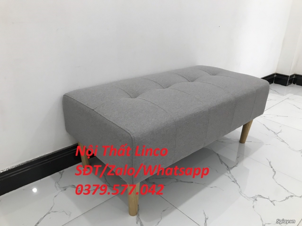 Ghế đôn sofa dài 1m giá rẻ màu xám ghi Nội Thất Linco Lâm Đồng - 3