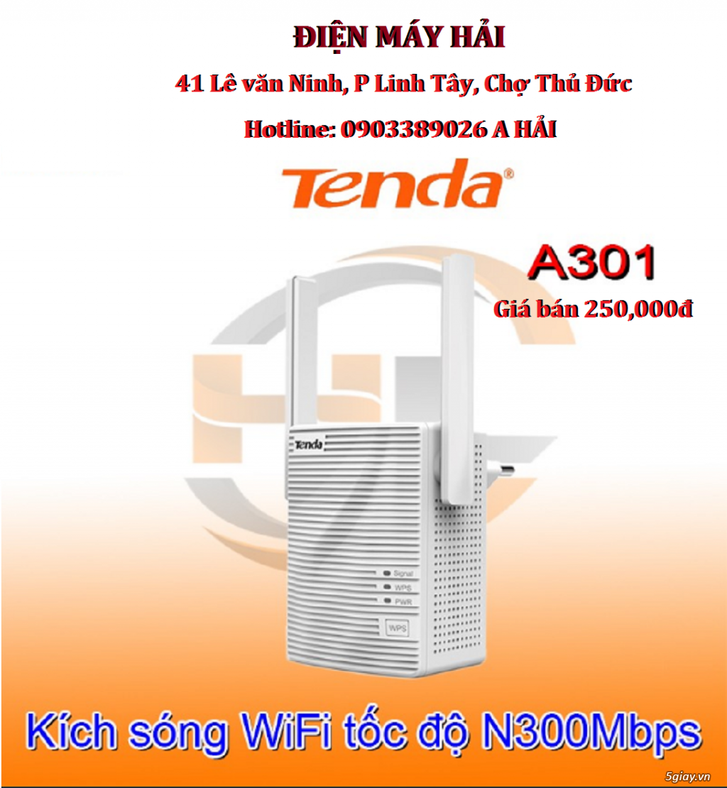 Thiết bị kích sóng WiFi Tenda A301 hàng chính hãng giá rẻ