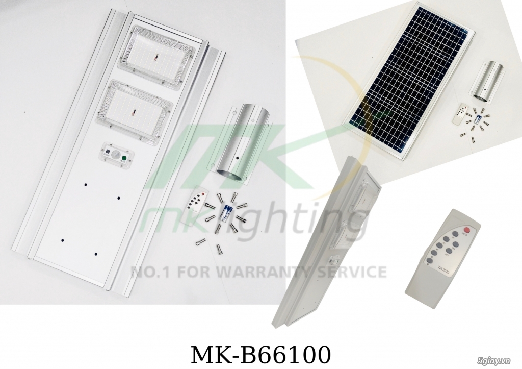 Đèn đường liền thể năng lượng mặt trời MK-B66100 (100W)