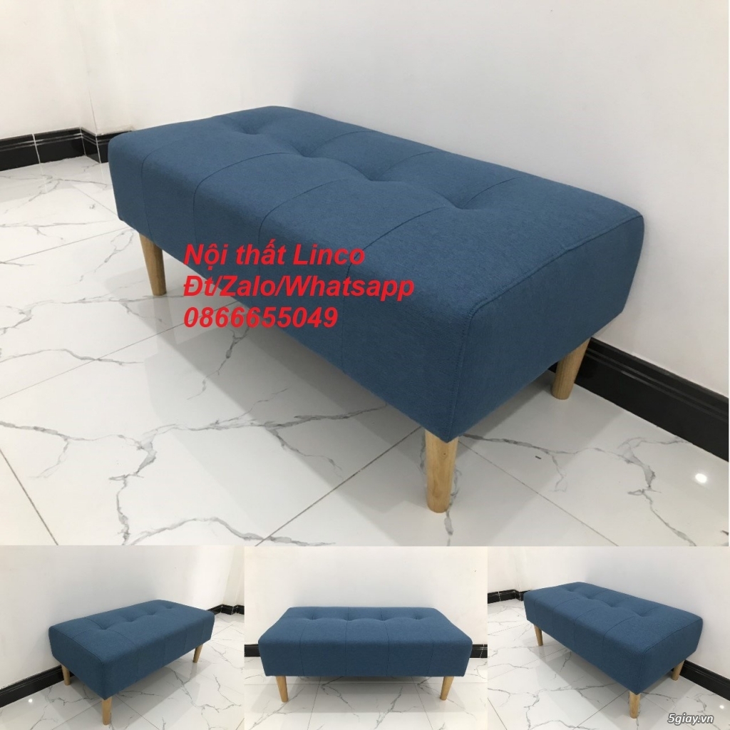 Ghế đôn sofa giá rẻ màu xanh dương da trời ở Nội thất Linco Vĩnh Long - 1