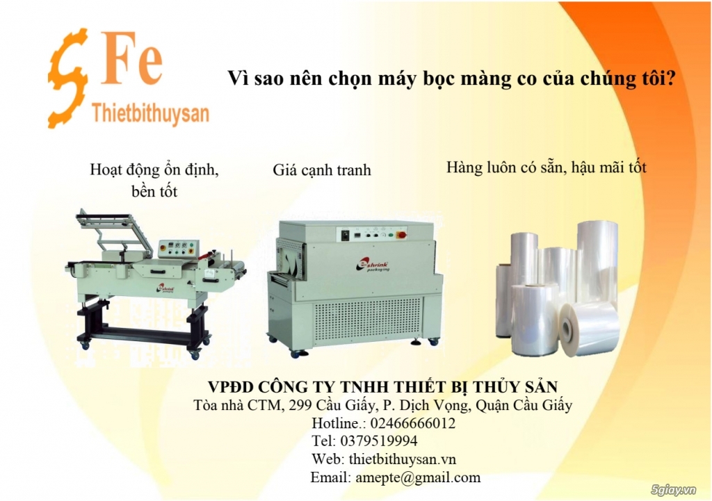 Máy bọc màng co nhiệt bán tự động tại Hà Nội