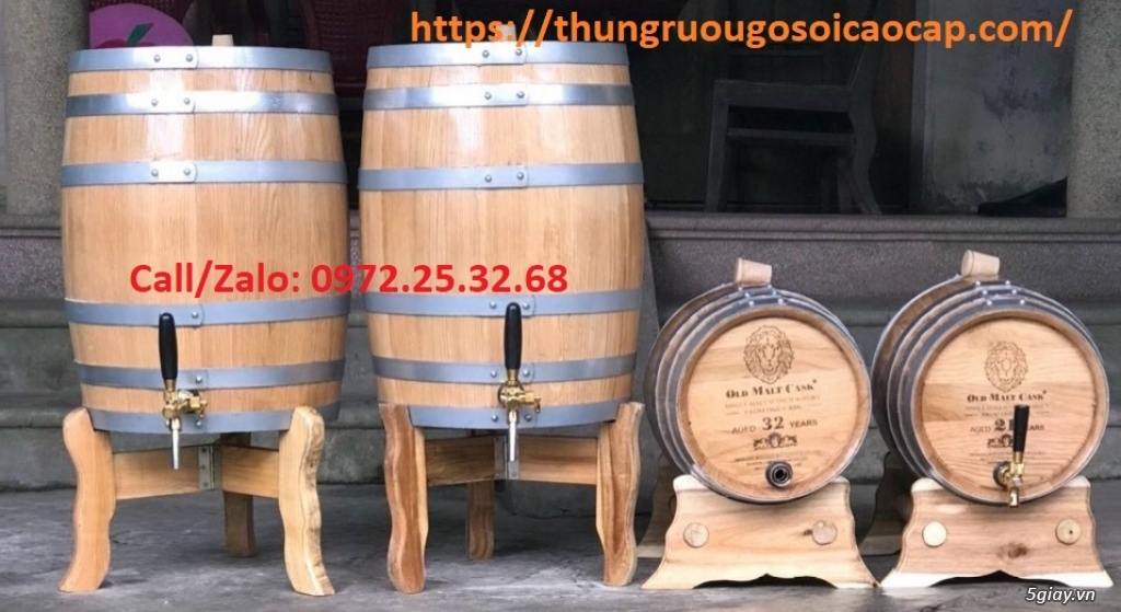 bán thùng gỗ ngâm ủ rượu từ 20 lít 30 lít 50 lít 100 lít 200 lít - 1