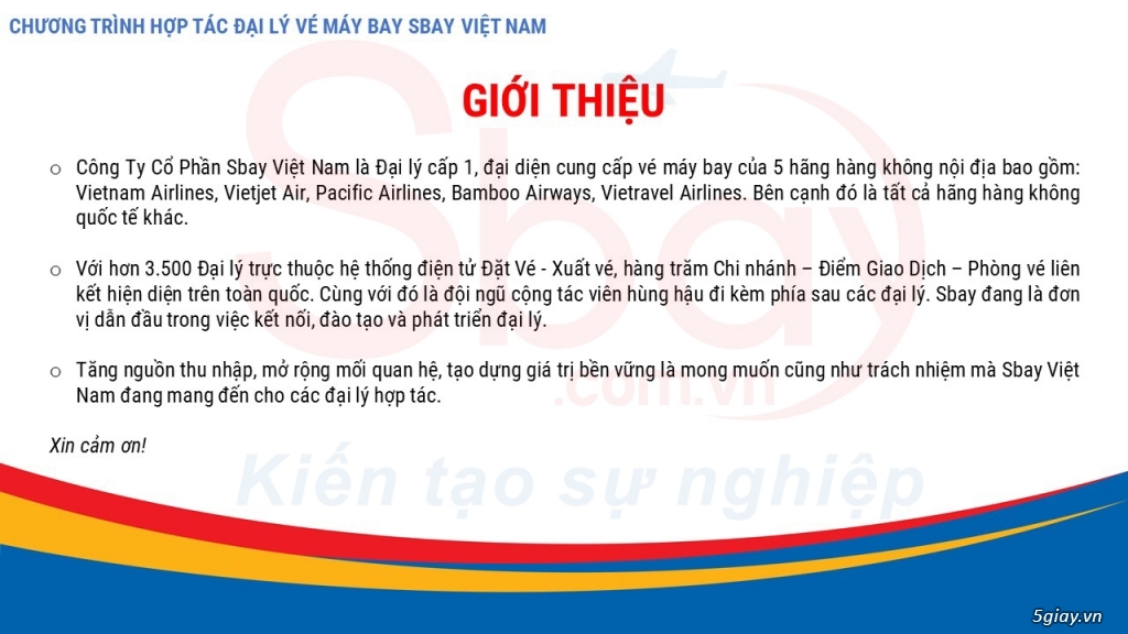 Chương trình hợp tác đại lý vé máy bay Sbay Việt Nam - 2