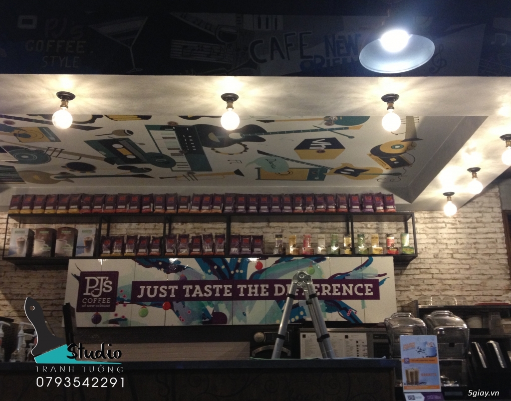 Vẽ Tranh Tường - Tranh Kính 3D, quán Cafe, Trà Sữa, Nhà Hàng, Văn Phòn - 6