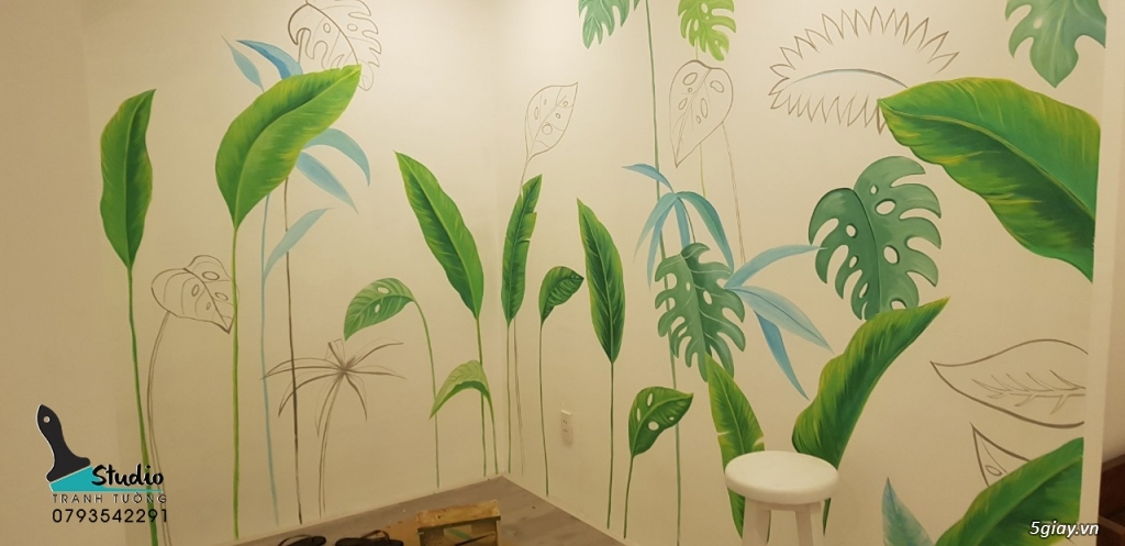 Vẽ Tranh Tường - Tranh Kính 3D, quán Cafe, Trà Sữa, Nhà Hàng, Văn Phòn - 2