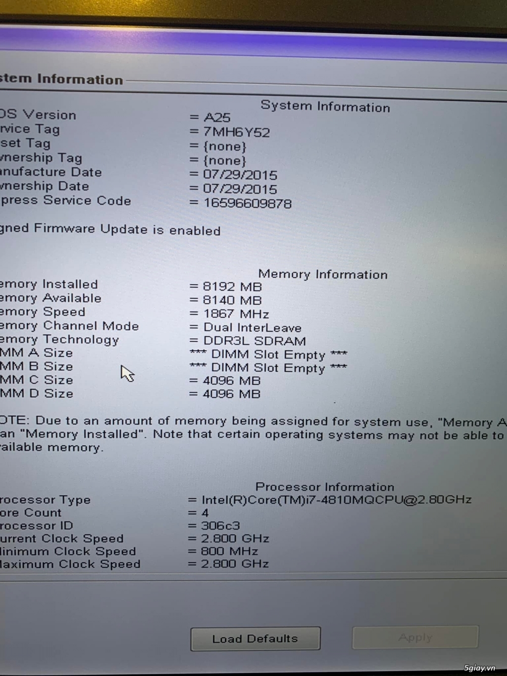Dell Precision M4800 đồ hoạ I7-4810mq Ram 8G Ssd 240G Vga nvidea K2100 - 3