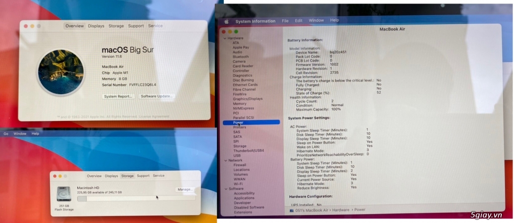 Bán Macbook Pro M1 + Air M1, Open box còn Bảo hành - 6
